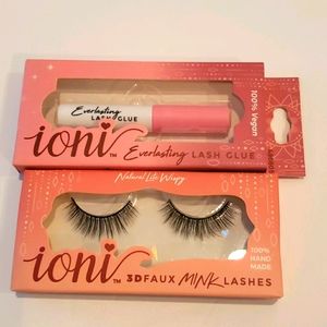 ioni 3D faux mink lashes and glue